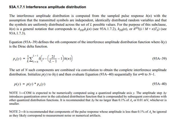 Compute a Probability Density Function (PDF) and Cumulative Distribution Function (CDF) for the ERL Response Referring to equation 93A-39 and 93A- 40 Commute PDF p n (y) where h(n) is replaced which