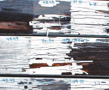 Cracking/flaking Problem: The splitting of a paint film from aging, which starts as hairline cracks