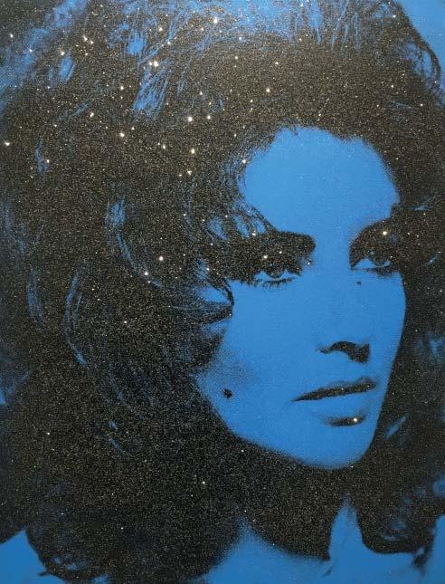 RUSSELL YOUNG Liz Taylor - Mediterranean Blue & Black 2011 Acrylic