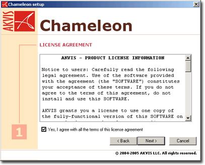To install the program you should follow the instruction: Start the setup file akvis-chameleon-setup.exe.