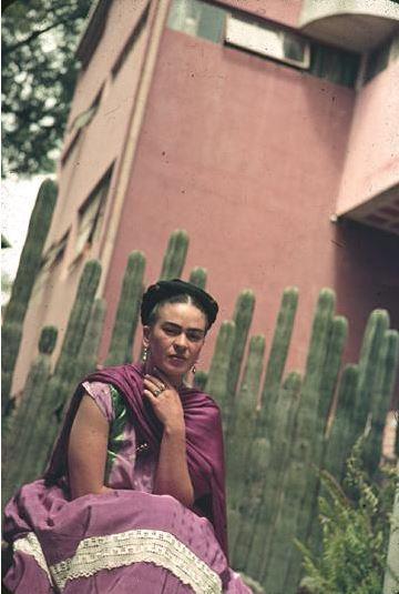 Title: Frida Kahlo in front of Cactus organ fence Date of Creation: 1938, printed by Manuel Álvarez Bravo around 1991 Artist/Designer: Nickolas Muray Nationality of Artist/Designer: Hungarian-born