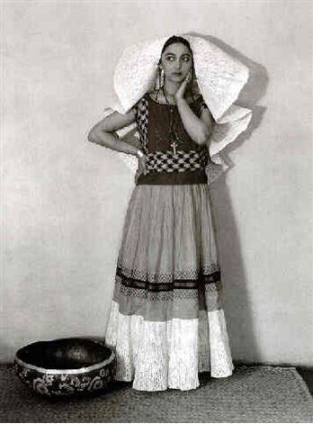 Title: Rosa Covarrubias in Tehuana Dress Date of Creation: c. 1926 Artist/Designer: Edward Weston Nationality of Artist/Designer: American (USA) Dimensions: 22.9 x 18.