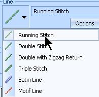 Secure the Satin Stitches 43. Click the drop-down menu attached to Tie Stitch, and select Auto. 44. We need to create a running stitch around the perimeter of the satin stitches to lock them in place.