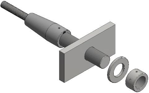 3. Insert the threaded bar into the bearing plate (Picture 31). 4. Place the washer over the threaded bar and screw the nut onto the threaded bar (Picture 32).