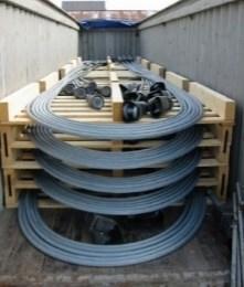 Rope assemblies with a rope diameter smaller than approximately 60 mm can usually be transported on normal size trucks and in standard containers.