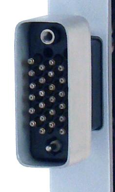 Multipole RF Connector. This type of connector is manufactured by Positronics, Souriau and others. A connector block accepts a number of coaxial connections using proprietary connectors.