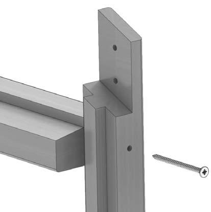 Slot the door header into the mortise holes and fix with a 50mm screw through each end (diagram 10).