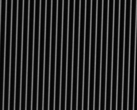 In the horizontal direction, the grating separates the overlapping orders to allow the entire high-resolution spectrum to be unwrapped.