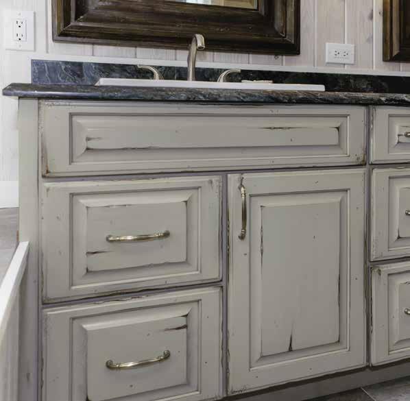 Specialty Finishes OLDE WORLD Olde World is a painted finish hand-distressed to simulate an aged and heavily worn appearance.