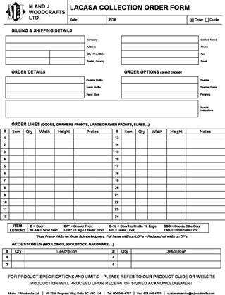 Send the form to our office by Fax or Email anytime, or drop by during office hours. Orders will not be accepted over the phone. 3.