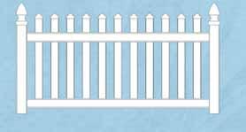 Picket Fences STRAIGT 57" 1-3/4" x 3-1/2" Routed Rails