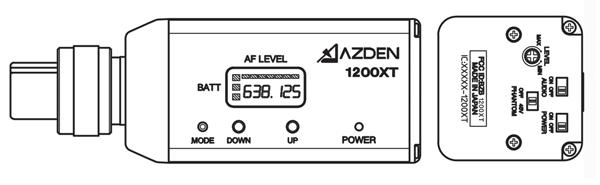 USING THE 1200XT TRANSMITTER S CONTROLS AND DISPLAY A. Power The POWER ON/OFF switch [] turns the 1200XT ON or OFF. B. Audio Prior to turning the 1200XTON it is best to set the AUDIO switch [] to OFF.