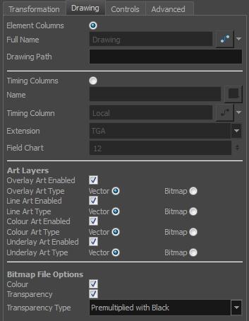 Chapter 5: Views Parameter Element Columns Timing Columns Full Name: Select which element to connect to the node from the list of elements that already exist in your scene.