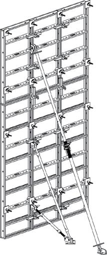 Acrowall-60 Formwork System Struts Acrowall Prop Connector Assembly Acrow Prop with double nuts The adjustment range of the Acrowall plumbing brace allows it to be used on either the 2700 panel or