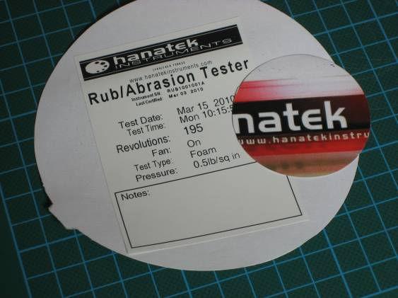 PRINTING SAMPLE LABEL The optional Hanatek results printer allows the user to print a label which details the test conditions and time and date of testing.