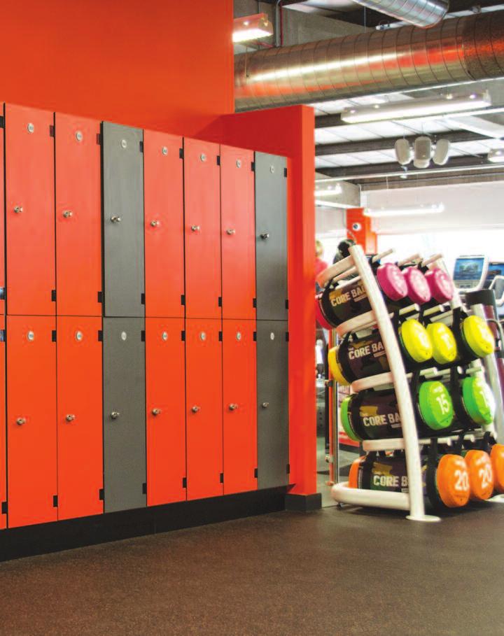 LOCKERS A powder coated mild steel locker body, available with either matching steel doors or solid grade laminate to enhance the appearance.