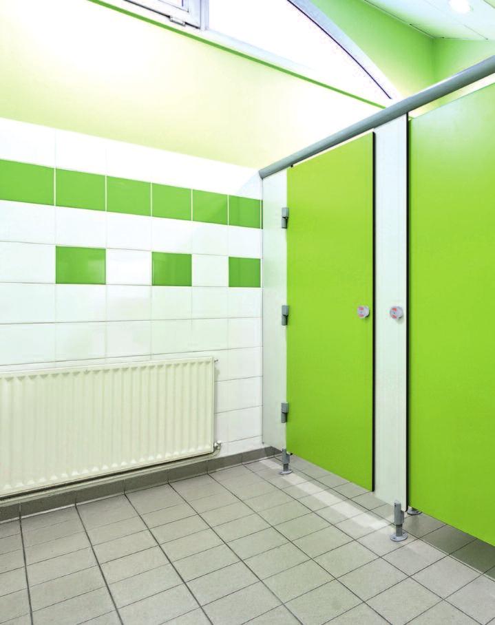 CABINE ECO / PLUS+ The Cabine toilet and shower cubicle system is manufactured using 10mm solid grade laminate panels, with a choice of durable nylon, aluminium or stainless steel hardware.