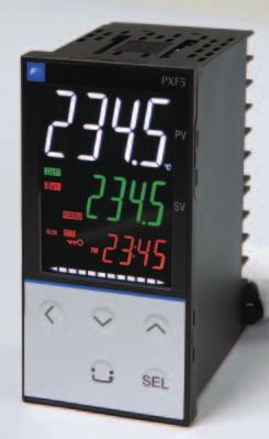 Temperature Controller DT SHEET MICRO-CONTROLLER X mm PXF- PXF is an extremely compact temperature controller which has x mm front panel with a large, white LCD and - mm depth behind panel.