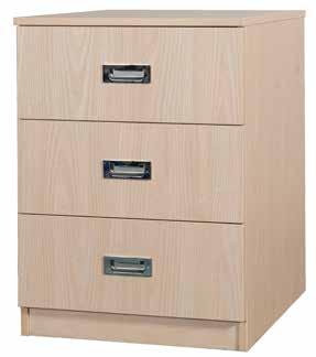 The Newport unit features an open top shelf and cupboard and the Scarborough a drawer and cupboard.