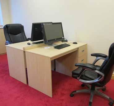 They also needed a range of desks for office staff, which included varying ranges of
