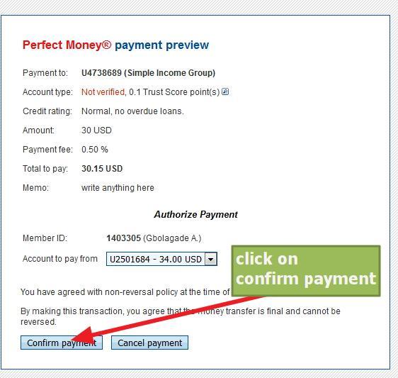 It shows the preview of the transaction to be made and you just follow it up by confirming. Once the payment is made, it brings the step below to click on continue.