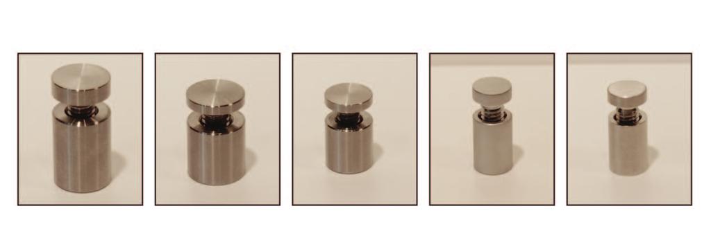 Mounting Materials Stand-Off Hardware 4 stand-off units / Set Machined aluminum with polished finish Material Cap