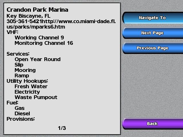 Where To? 3. Select the marine service item to which you want to navigate.