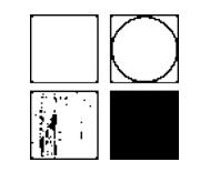 Binarization of various input images with (a) the input images and (b) the resulting binarizations.