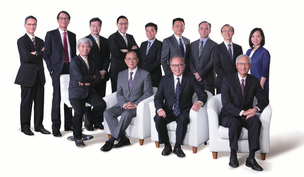 080 Members of Board and Profiles MEMBERS OF THE BOARD FROM LEFT FRONT ROW Mr Timothy MA Kam-wah Mr Laurence HO Hoi-ming Mr Edward CHOW Kwong-fai Mr Victor SO Hing-woh (Chairman) BACK ROW Mr Stanley