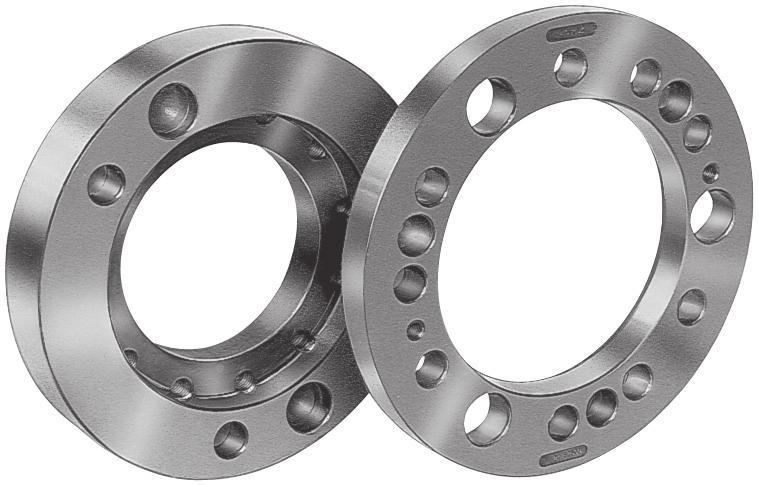 Chuck adapters DIN 55026 / ISO-A 702/1 Mounting adapters on short taper spindle noses direct and indirect mounting reduction and increase mounting Application/customer benefits Chuck adapter flanges