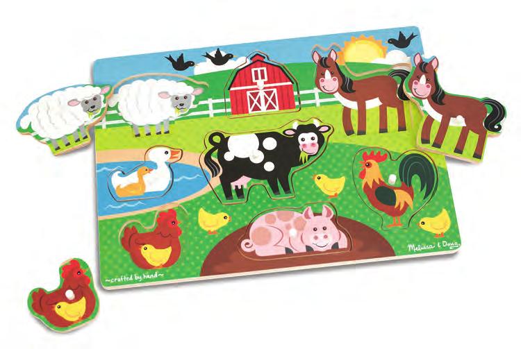 Farm Knob Puzzle Explore the farm and meet the animals who live there with this easy-grasp peg puzzle.