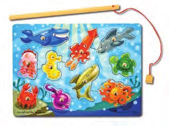Fishing Magnetic Puzzle Game The ultimate catch-and-release fishing programme, this magnetic wooden puzzle game features aquatic Wooden Puzzles animal artwork.