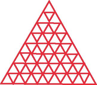 Count the number of smallest triangles (triangles which do not have smaller triangles within) in each term. What is the rule for this number pattern?