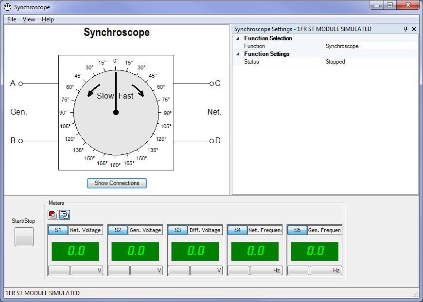 The Synchroscope Function is used for the synchronization of synchronous generators.