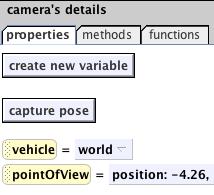 Drag the camera vehicle property into the code a[er the set point of view to knight s facegaurd