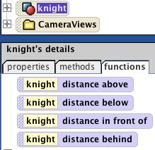 Step 3: Func)on Con)nued Click on knight in the object tree and then find his list of funccons.