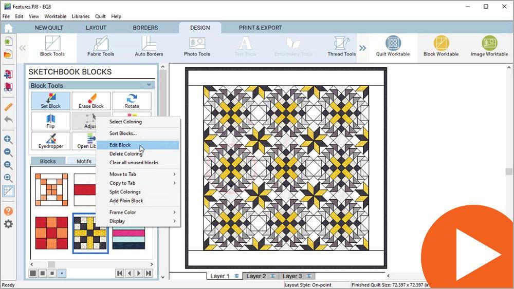 4 Enhanced Display in Rotary Cutting Charts Edit Blocks and Photos from the Palettes Edit Design Name from the Print Dialog Quilt First, Then Borders Design and Print