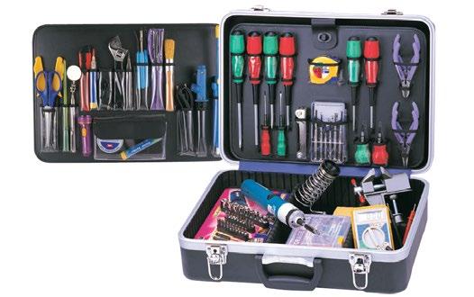 81pc LAN Installation Tool Kit Ideal for Network Installers and Field Engineers Attache style carrying case with 2 pallets Dimensions: 15.7ʺL x 11.8ʺW x 4.