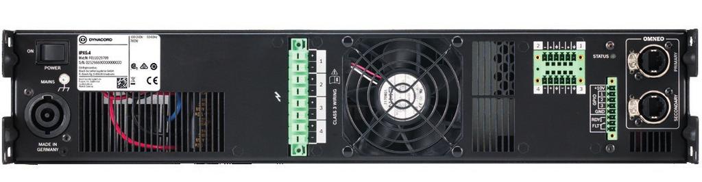 TECHNICAL PECIFICATION Amplifier model IPX5:4 IPX20:4 OUTPUT POWER Low-Z mode: Load Impedance 2 Ω 2.7 Ω 4 Ω 8 Ω 2 Ω 2.