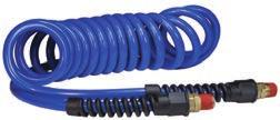 pressure: 125 PSI at 70 F Polyurethane Self-Storing Air Hose fittings included
