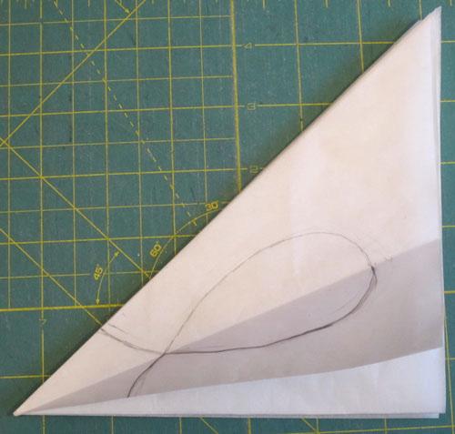 Cut one 14½ square Cream fabric. Transfer design to R/S of material.
