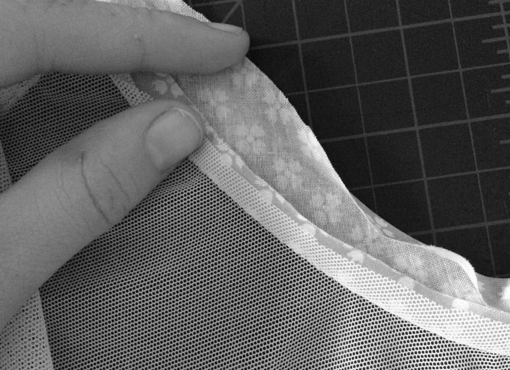 Instructions Page 6 Armholes 1. Remove the 3/8 seam allowance along the armholes. Cut just outside the stay-stitching, so that the stitching is the edge. 2.