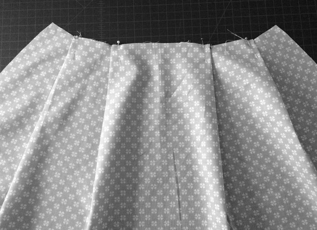 Instructions Page 3 Skirt Pleats 1. On the FRONT and BACK SKIRT pieces, fold in the pleats. Use pins to temporarily hold in place. 2.