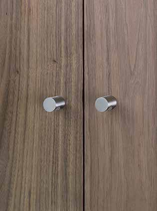 Finishes: SS PS MP Modric cabinet knob handles with