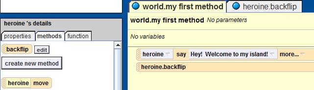andthendothebackflip, selecttheworld.my.first.method.