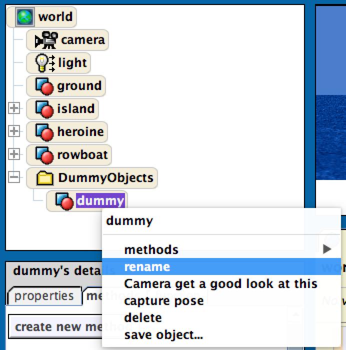 The Dummy Camera Whenever you add a dummy camera posi,on, you should rename it so that
