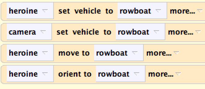 Edi,ng GetInBoat Drag in a move to, and select rowboat > the enzre rowboat (to move your character to the