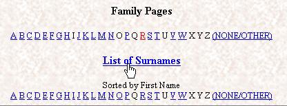 Then LOOK for the List of Surnames link and CLICK ON it. You will scroll down to wherever your surname is and click on it.