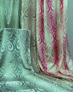 NALIN 3555/01 05 75% Cotton 25% Silk 5 colorways This luxurious fabric with its oversized lotus pattern stands out as the hallmark of our Sanctuary Collection.