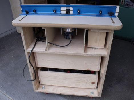 The cabinet is designed to work with a standard router table
